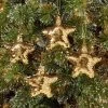 4ct Sequined Star Christmas Tree Ornament Set Gold - Wondershop™