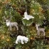 4pk Faux Fur Animals Christmas Tree Ornament Set Polar Bear/Seal/Fawn/Buck - Wondershop™
