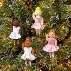 4pk Fabric Ballet Dancer Christmas Tree Ornament Set - Wondershop™