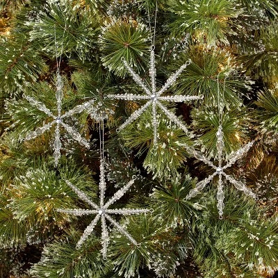 4ct 4" Beaded Snowflake Christmas Tree Ornament Set - Wondershop™ 1 4ct 4" Beaded Snowflake Christmas Tree Ornament Set - Wondershop™