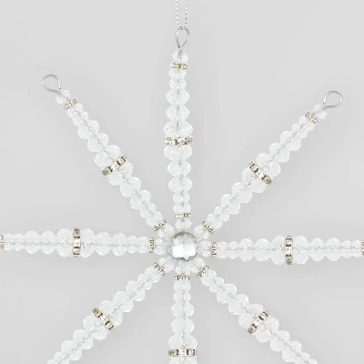 4ct 4" Beaded Snowflake Christmas Tree Ornament Set - Wondershop™ 2 4ct 4" Beaded Snowflake Christmas Tree Ornament Set - Wondershop™ - Image 2