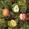 4ct Sequined Felt Fruit Christmas Tree Ornament Set - Wondershop™