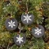 4ct 4" Stone Snowflake Christmas Tree Ornament Sets - Wondershop™