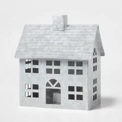 7.5" Galvanized House Decorative Figurine Silver - Wondershop™