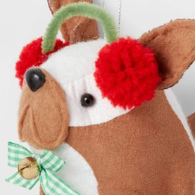 4ct 5" Fabric French Bulldog with Hat Christmas Tree Ornament Set - Wondershop™ 2 4ct 5" Fabric French Bulldog with Hat Christmas Tree Ornament Set - Wondershop™ - Image 2