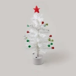 21" Battery Operated Rotating Tinsel Christmas Tree White - Wondershop™