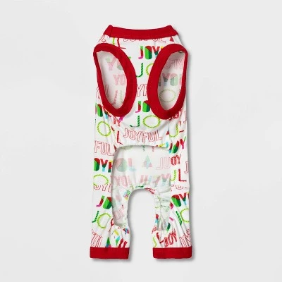 Dog and Cat Matching Family Pajama Set - Wondershop™ Joyful Cream 2 Dog and Cat Matching Family Pajama Set - Wondershop™ Joyful Cream - Image 2