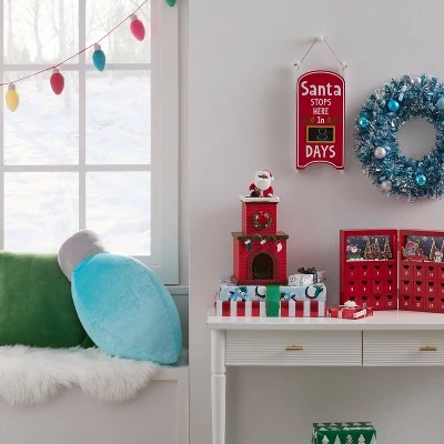 11.5" Battery Operated Illuminated North Pole Table Top Advent Calendar Red - Wondershop™ 1 11.5" Battery Operated Illuminated North Pole Table Top Advent Calendar Red - Wondershop™