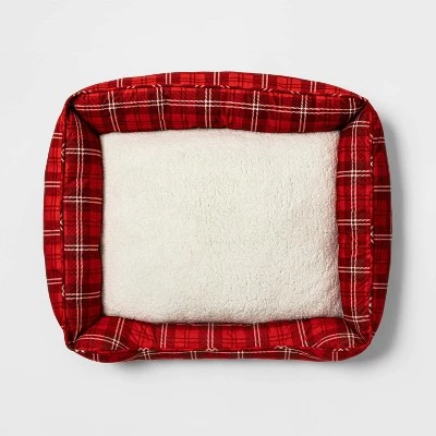 Red Plaid Cuddler Dog Bed - Wondershop™ 1 Red Plaid Cuddler Dog Bed - Wondershop™
