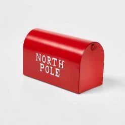 5.5" 'Letters to Santa' Metal Mailbox Decorative Figurine Red - Wondershop™