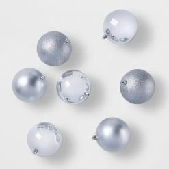 12ct Round Plastic Christmas Tree Ornament Set - Wondershop™ Blue/silver -Wondershop Sales unnamed file 1254