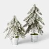 Large Flocked Christmas Tree in Galvanized Bucket Decorative Figurine Silver - Wondershop™
