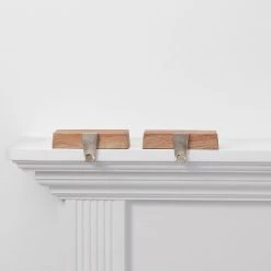 2pk Faux Wood Base Christmas Stocking Holder - Wondershop™