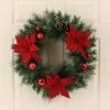 28in Christmas Red Poinsettia with Ornaments Artificial Pine Wreath - Wondershop™