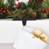 Greenery Stocking Holder with Pinecones Black Base with Tapered Hook - Wondershop™