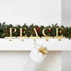 5pk Metal PEACE Christmas Stocking Holder - Wondershop™ Gold