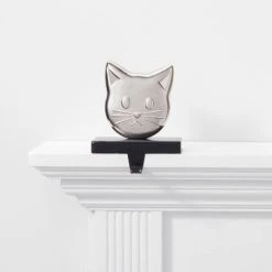Cat Christmas Stocking Holder Silver/Black - Wondershop™