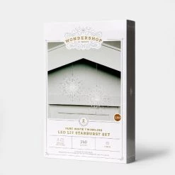 2pk LED 140LT Battery Operated Christmas Starburst Pure White - Wondershop™