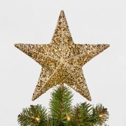 10in LED Lit Sequin Wrapped Star Tree Topper - Wondershop™ Silver