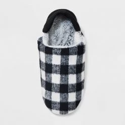 Adult Buffalo Check Plaid Fleece Lined Pull-On Slipper Socks with Huggable Heel & Grippers - Wondershop™ Black/White 8 Adult Buffalo Check Plaid Fleece Lined Pull-On Slipper Socks with Huggable Heel & Grippers - Wondershop™ Black/White -Wondershop Sales unnamed file 224