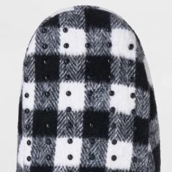 Adult Buffalo Check Plaid Fleece Lined Pull-On Slipper Socks with Huggable Heel & Grippers - Wondershop™ Black/White 10 Adult Buffalo Check Plaid Fleece Lined Pull-On Slipper Socks with Huggable Heel & Grippers - Wondershop™ Black/White -Wondershop Sales unnamed file 226