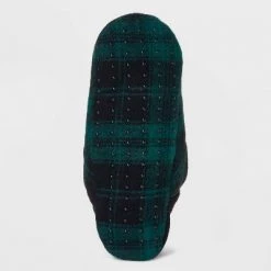 Adult Plaid Faux Shearling Lined Pull-On Slipper Socks with Huggable Heel & Grippers - Wondershop™ Green/Black -Wondershop Sales unnamed file 232
