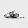 Adult Festive Plaid Faux Shearling Lined Pull-On Slipper Socks with Huggable Heel & Grippers - Wondershop™ Ivory