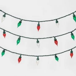 35ct LED Faceted Flame-Tip String Lights with Green Wire - Wondershop™ Red/green/white -Wondershop Sales unnamed file 265