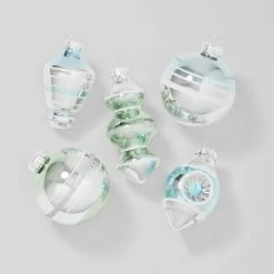 14ct Striped Glass Christmas Tree Ornament Set - Wondershop™ White/rose/magenta/purple -Wondershop Sales unnamed file 286