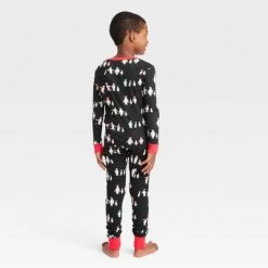 Kids' Holiday Penguins Print Matching Family Pajama Set - Wondershop™ Black