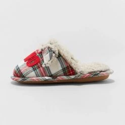 Boys' Nino Oso Plaid Slide Holiday Slippers - Wondershop™ Multicolor