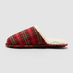 Men's Adult Plaid Slide Slippers - Wondershop™ Red