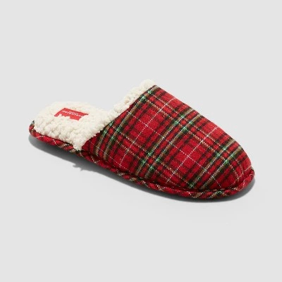 Men's Adult Plaid Slide Slippers - Wondershop™ Red 6 Men's Adult Plaid Slide Slippers - Wondershop™ Red - Image 6