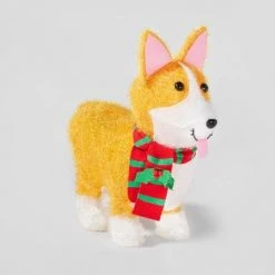 Christmas Incandescent Tinsel Corgi Dog Novelty Sculpture with 50 Lights - Wondershop™