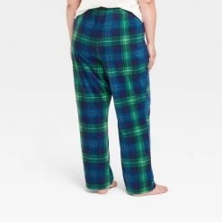 Women's Holiday Tartan Plaid Fleece Matching Family Pajama Pants - Wondershop™ Blue