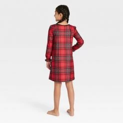 Kids' Holiday Tartan Plaid Flannel Matching Family Pajama NightGown- Wondershop™ Red