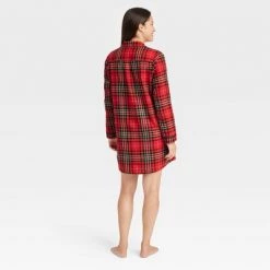 Women's Holiday Tartan Plaid Flannel Matching Family Pajama NightGown - Wondershop™ Red