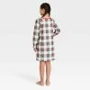 Kids' Holiday Tartan Plaid Flannel Matching Family Pajama NightGown- Wondershop™ Cream