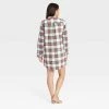 Women's Holiday Tartan Plaid Flannel Matching Family Pajama NightGown - Wondershop™ Cream