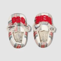Toddler Bebe Oso Plaid Bootie Holiday Slippers - Wondershop™ Multicolor -Wondershop Sales unnamed file 456
