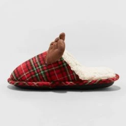 Kids' Reindeer Slide Slippers - Wondershop™ Red