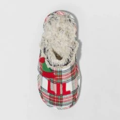 Girls' Lil Elf Plaid Slide Slippers - Wondershop™ Multicolor -Wondershop Sales unnamed file 476