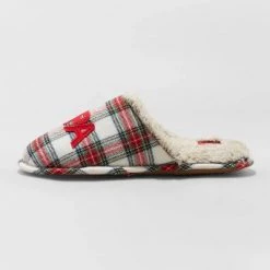 Men's Papa Elf Plaid Slide Slippers - Wondershop™ Multicolor