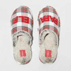 Men's Papa Elf Plaid Slide Slippers - Wondershop™ Multicolor -Wondershop Sales unnamed file 486