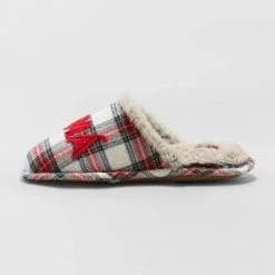 Women's Mama Oso Plaid Slide Holiday Slippers - Wondershop™ Multicolor