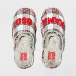 Women's Mama Oso Plaid Slide Holiday Slippers - Wondershop™ Multicolor -Wondershop Sales unnamed file 490