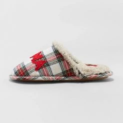 Women's Mama Elf Plaid Slide Slippers - Wondershop™ Multicolor