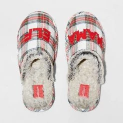Women's Mama Elf Plaid Slide Slippers - Wondershop™ Multicolor -Wondershop Sales unnamed file 494