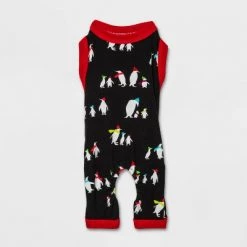 Dog and Cat Holiday Penguins Print Matching Family Pajama Set - Wondershop™ Black
