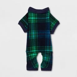Dog and Cat Holiday Tartan Plaid Flannel Matching Family Pajama Set - Wondershop™ Navy Blue